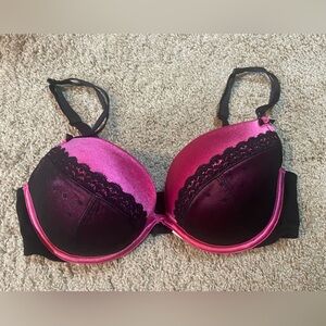 Beautiful satin and lace plunge bra